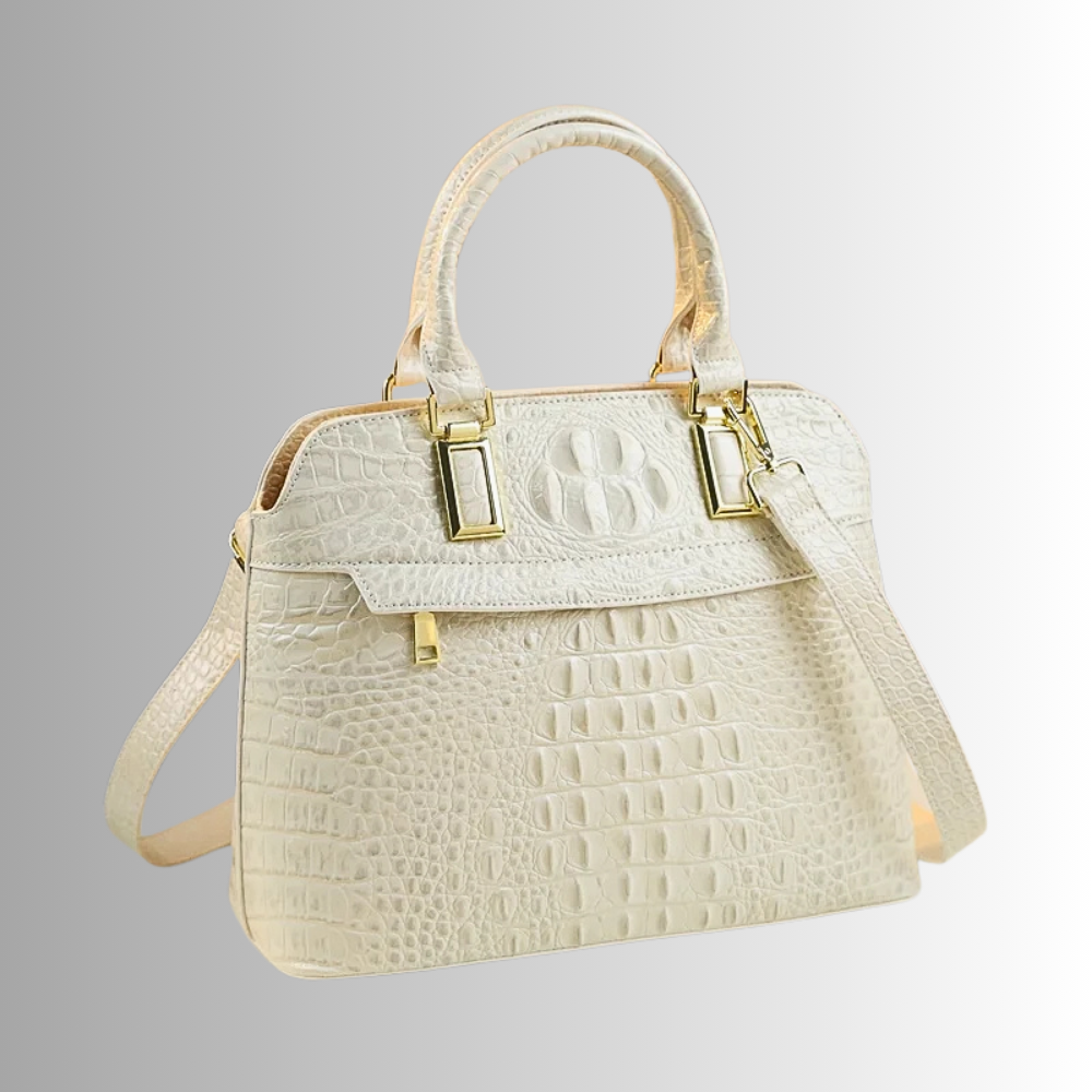 Borsa in Vera Pelle con Lavorazione Coccodrillo