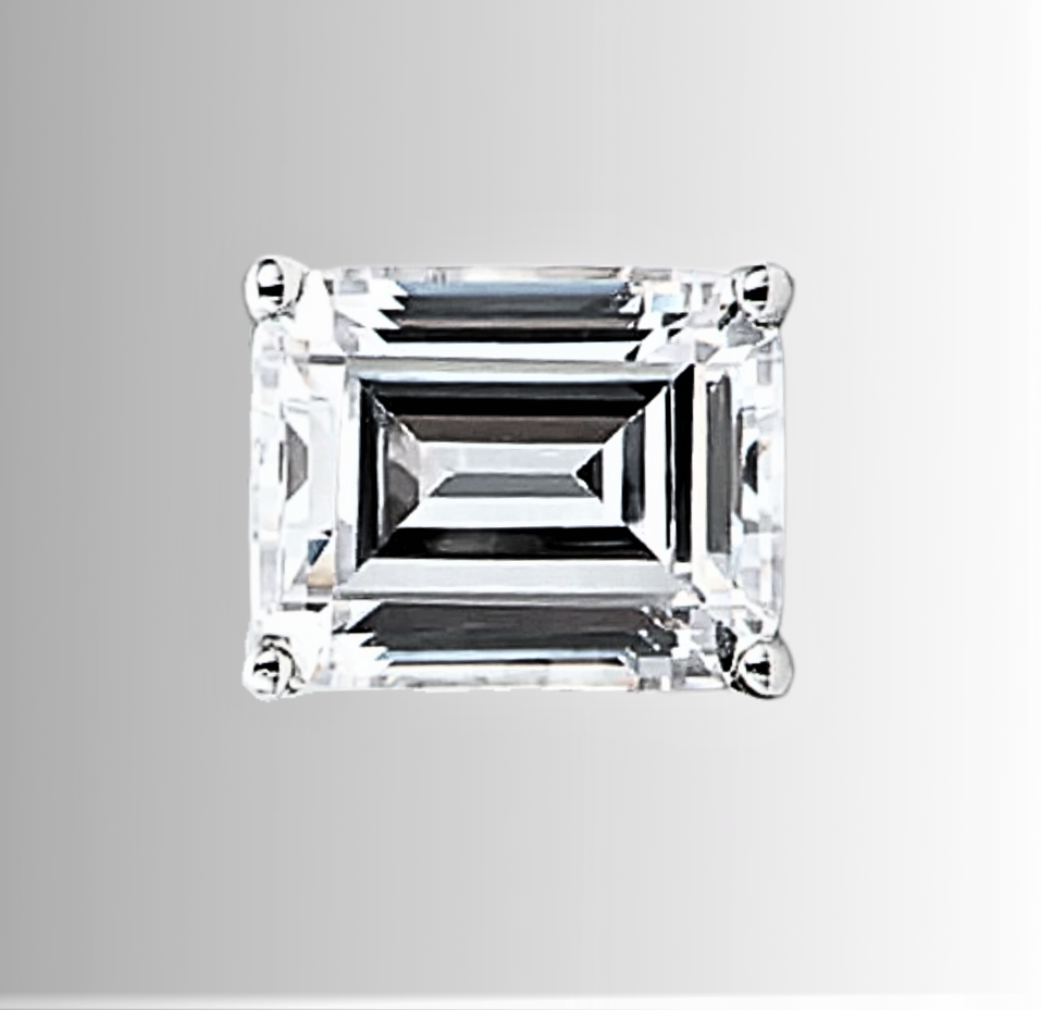 Orecchini Punto Luce con Moissaniti Taglio Smeraldo