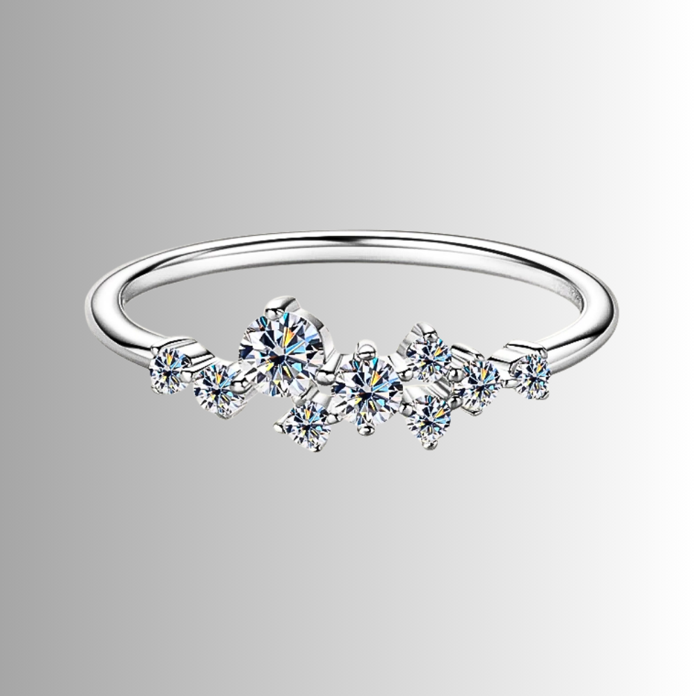 Fedina a  Pietre Sfalsate con Moissanite