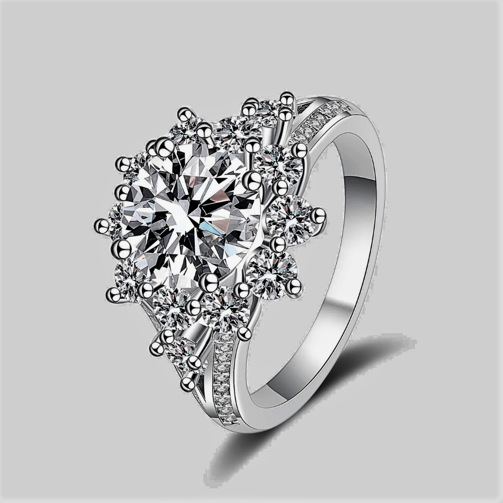 Anello "Regina di Cuori" con Moissanite D Color:  3 o 10 Carati di Splendore