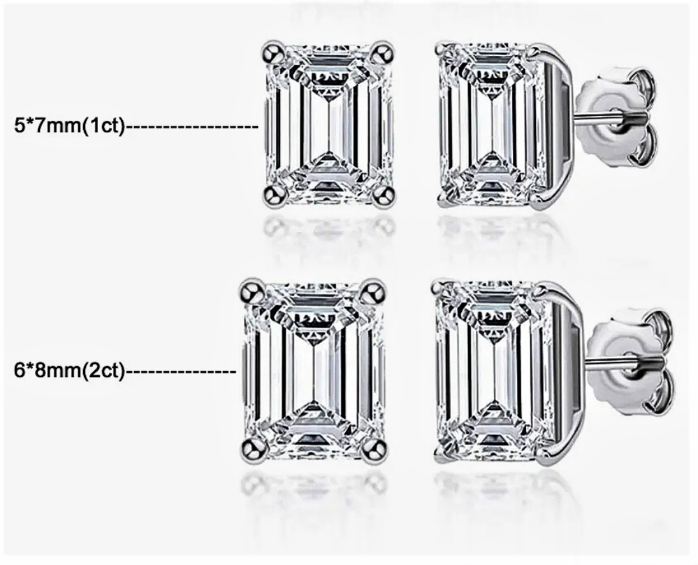 Orecchini Punto Luce con Moissaniti Taglio Smeraldo