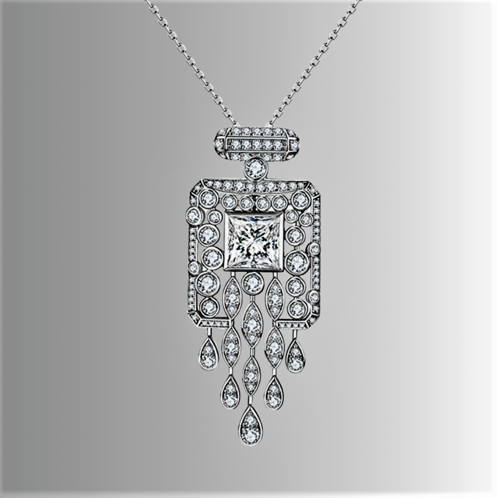 Collana Stile Liberty con Pendente/Spilla in Diamanti Lab Grown
