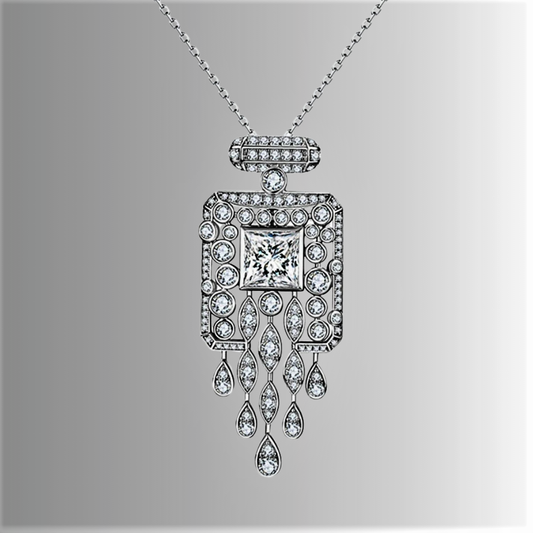 Collana Stile Liberty con Pendente/Spilla in Diamanti Lab Grown