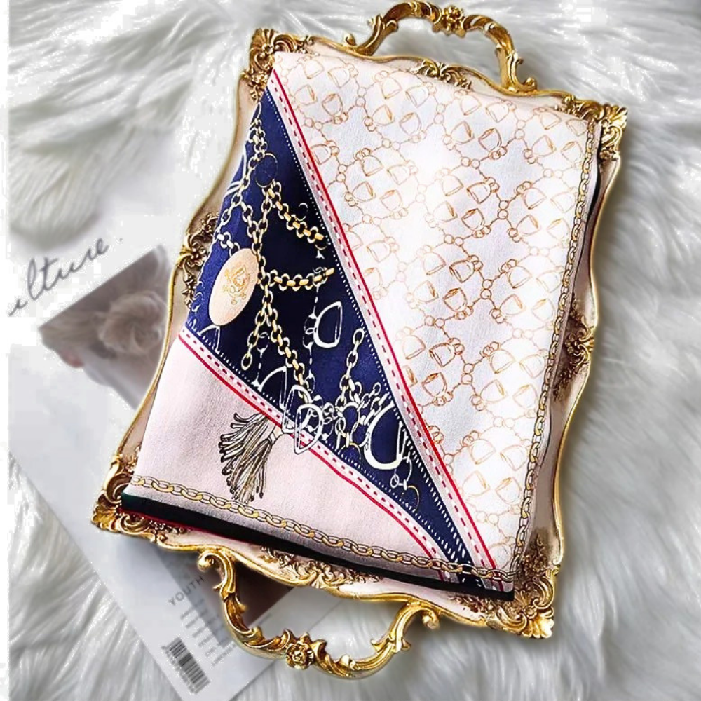 Foulard in Seta di Gelso con Stampa Equestre