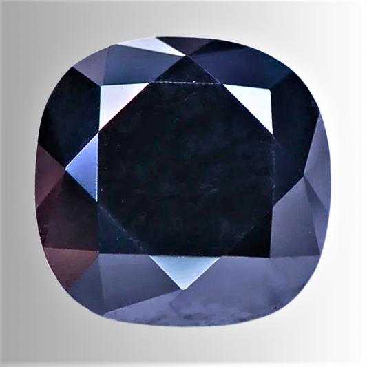 Moissanite Nera Taglio Cuscino Certificata