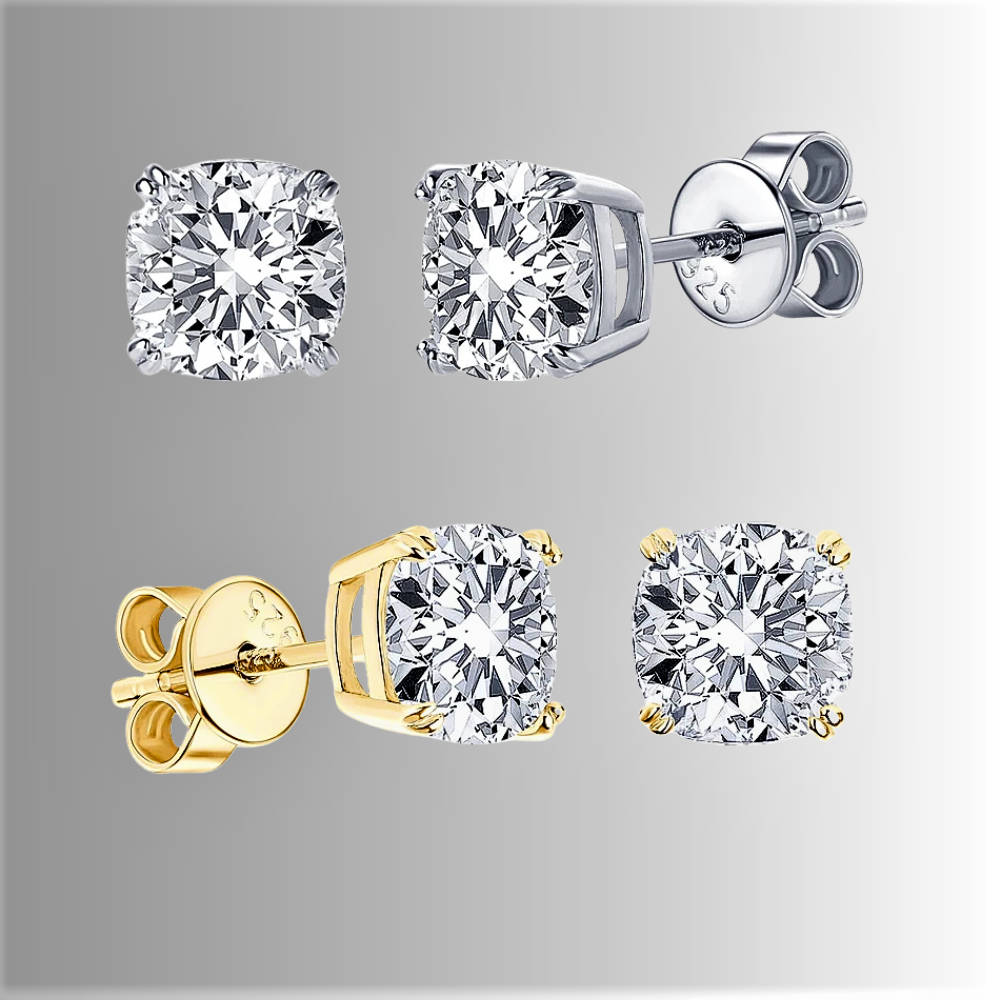 Orecchini Punto Luce con Moissaniti Taglio Cuscino per ct 3,00