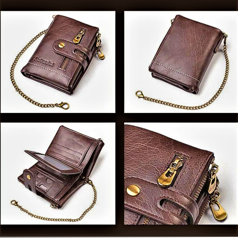 Mini Wallet Anti-Pickpocketing in Genuine Cowhide