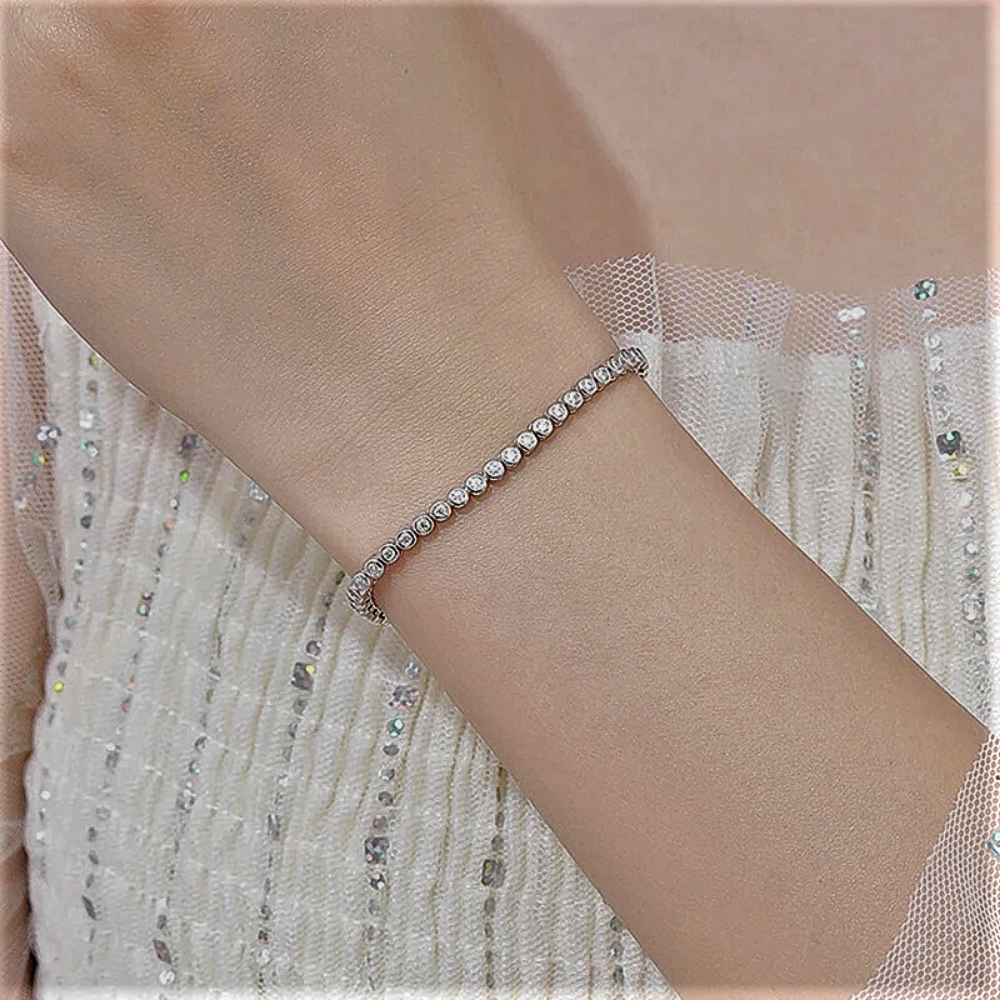 Bracciale Tennis a Cipolline con Moissaniti D Color da mm2