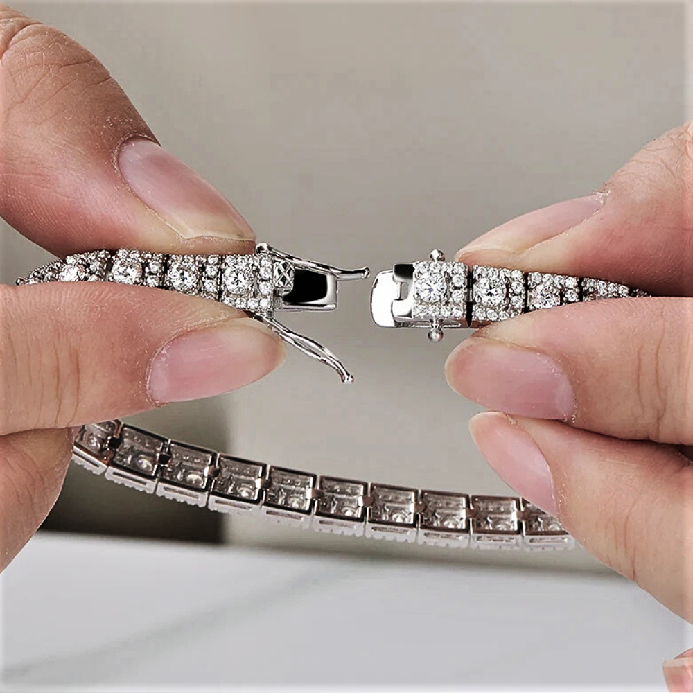 Bracciale a Segmenti in Moissanite D Color Certificata