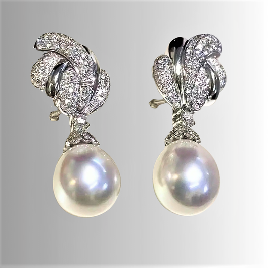 Orecchini con Perle d'Acqua Dolce Naturali a Goccia da 10-11 mm