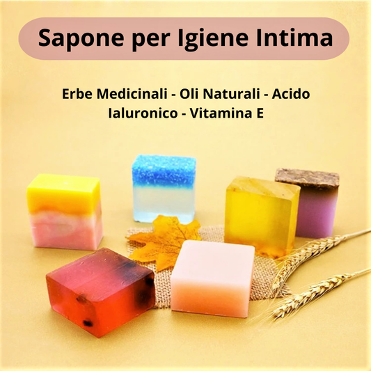 Saponetta per Igiene Intima con Erbe Medicinali, Oli Naturali, Acido ialuronico e Vitamina E