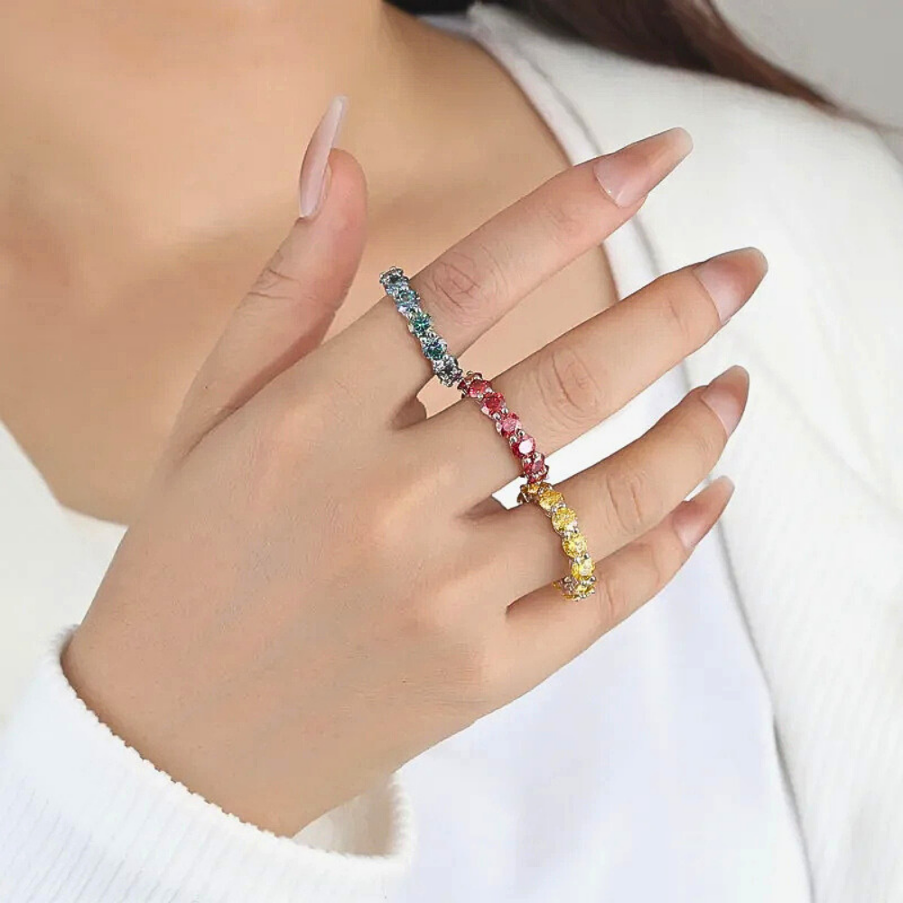 Mini Collezione di Eternity con Moissaniti Colorate