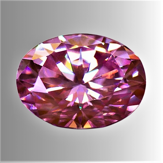 Moissanite Rosa Intenso Taglio Ovale Certificata
