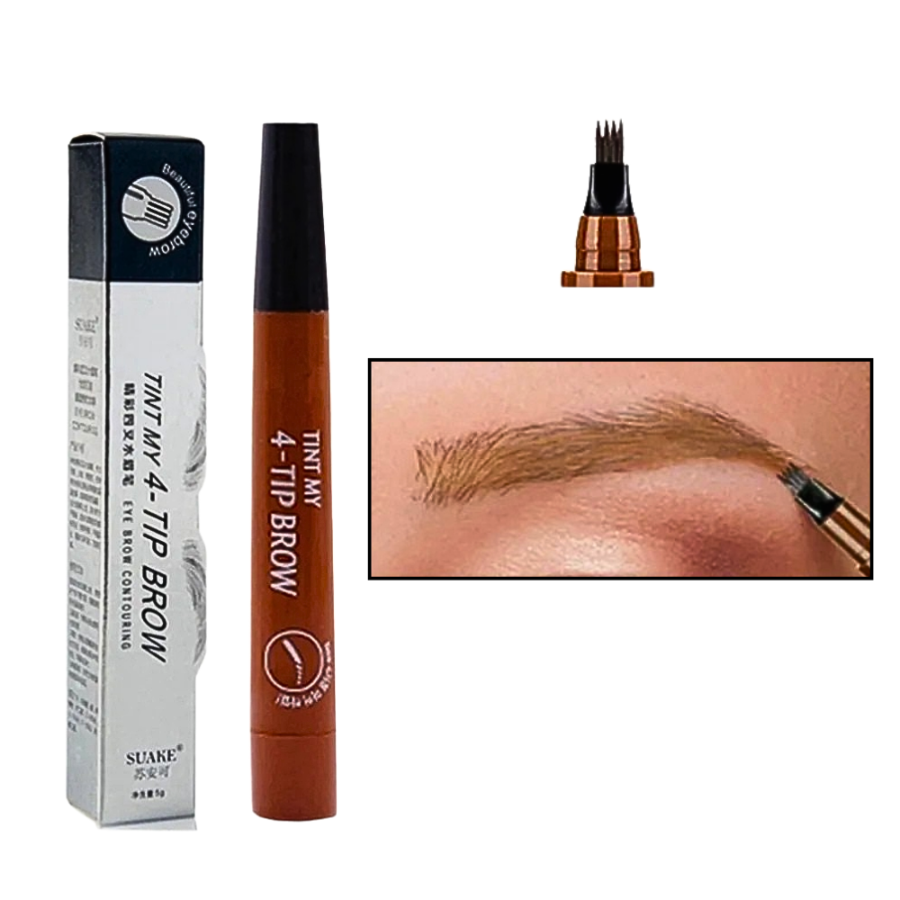 Matita Liquida per Sopracciglia a 4 Pennelli
