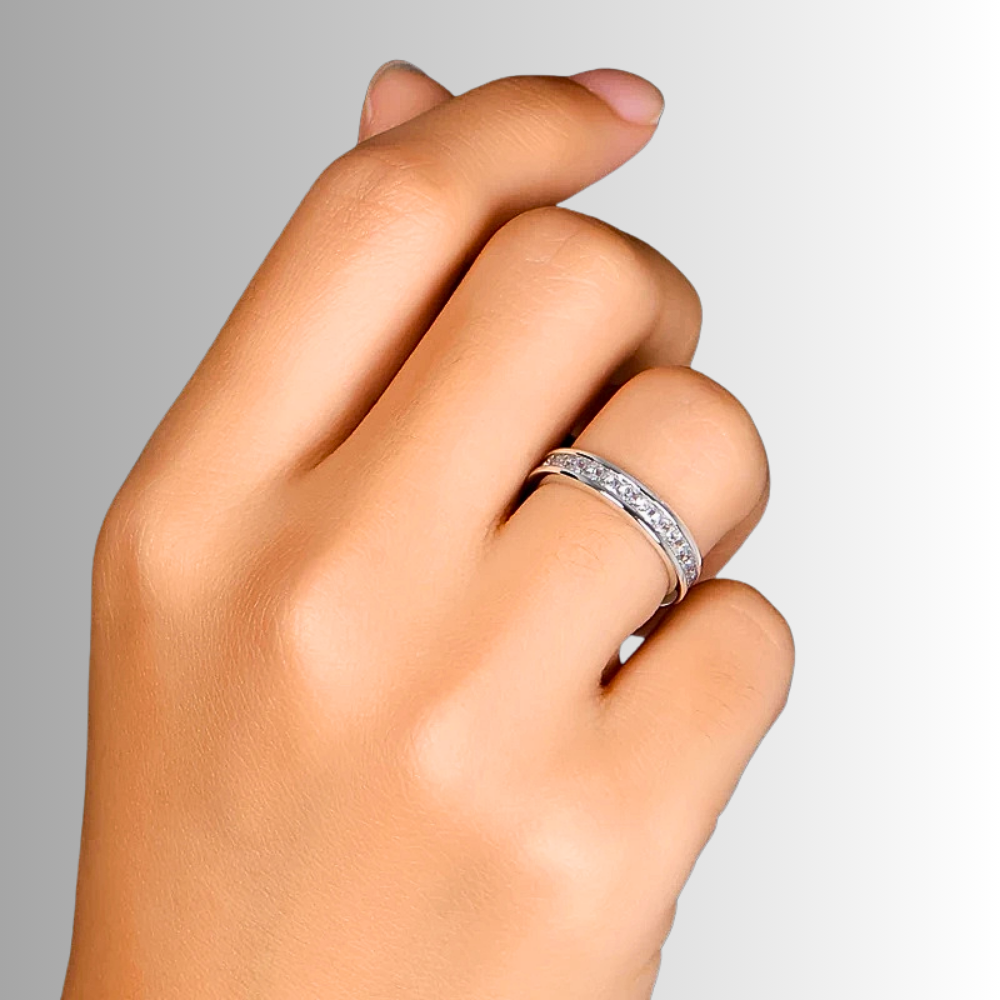 Eternity a Binario con Diamanti Coltivati Taglio Princess