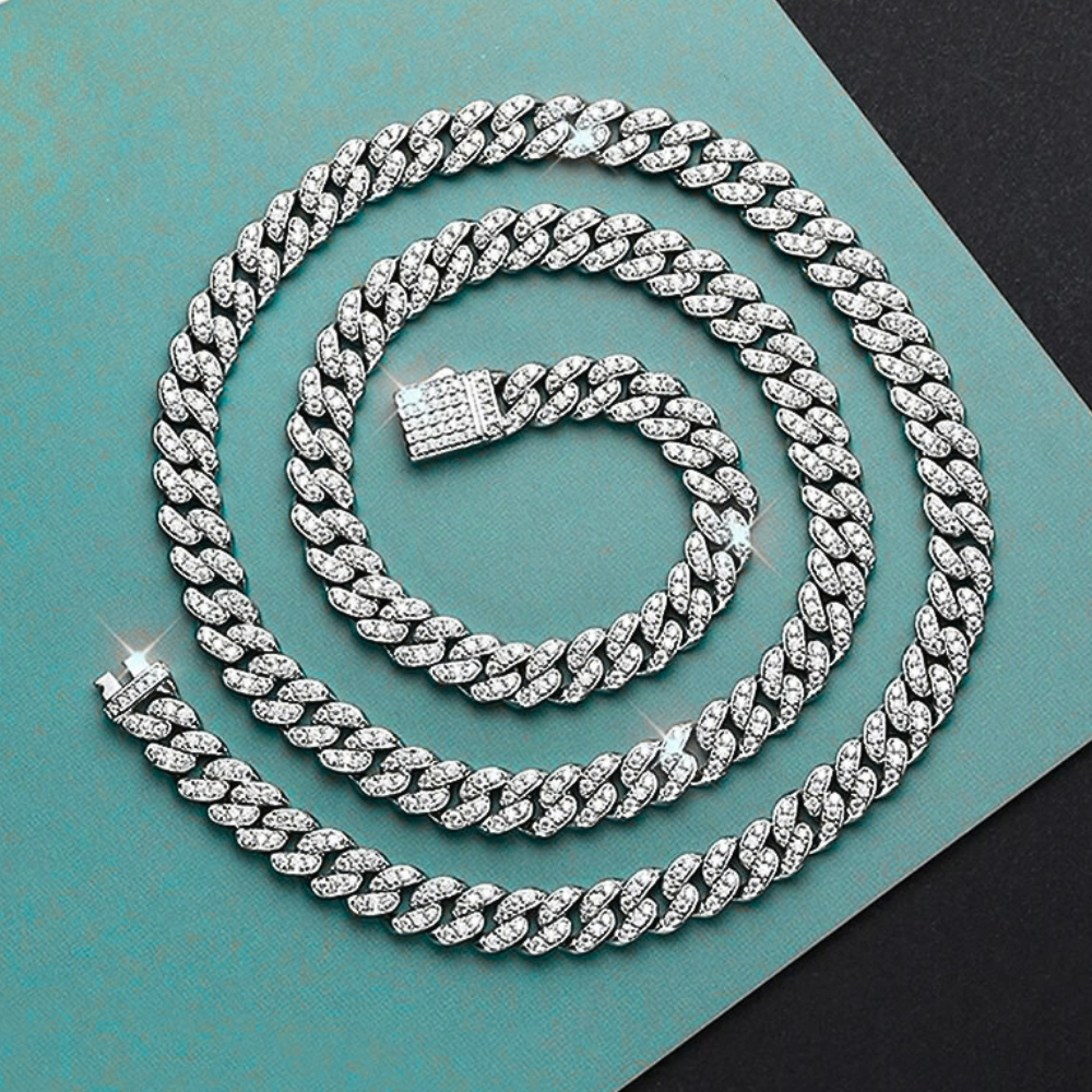 Bracciale e Collana a Maglia Groumette con Moissaniti