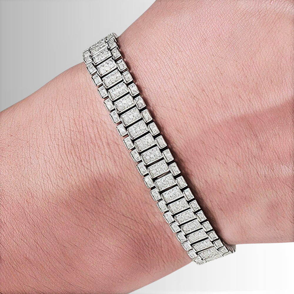 Bracciale "Chain Link" con Pavè di Moissaniti D Color