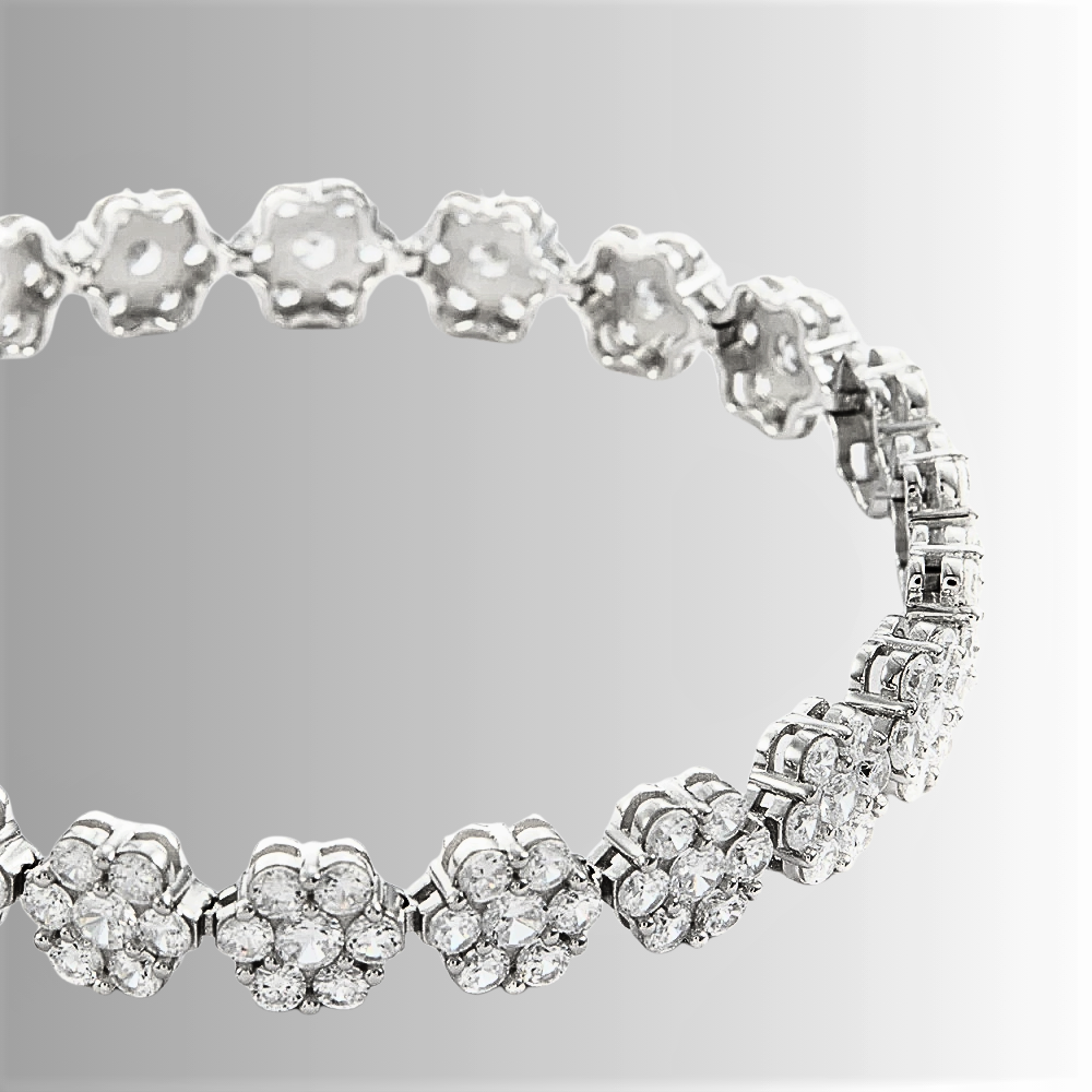 Bracciale e Collana a Fiori Esagonali con Moissaniti