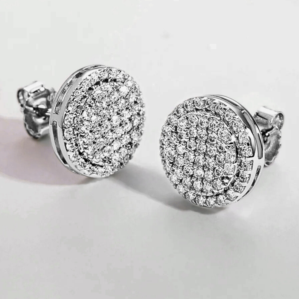 Orecchini a Bottone con Moissaniti per ct 0,90