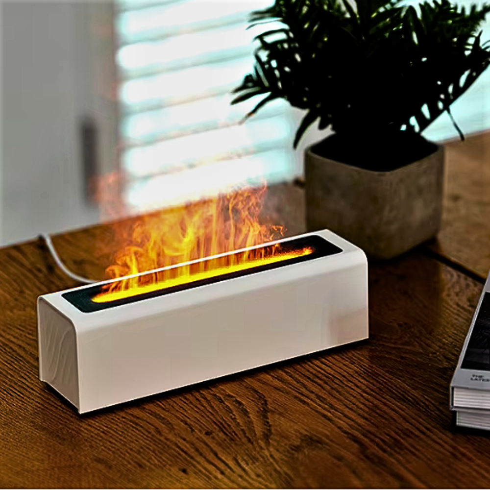 Diffusore per Aromaterapia con Simulazione di Fiamme Colorate: Design e Benessere in un Solo Dispositivo