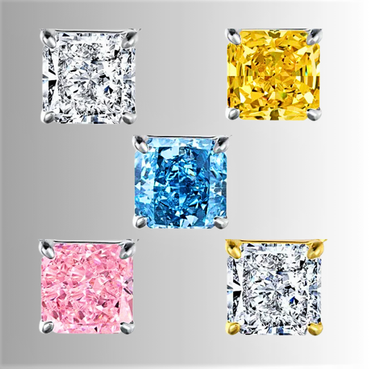 Mini Collezione di Collane con Diamanti e Zaffiri Taglio Asscher