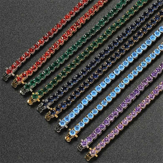 Collares de tenis “Arcoíris”: una explosión de colores 