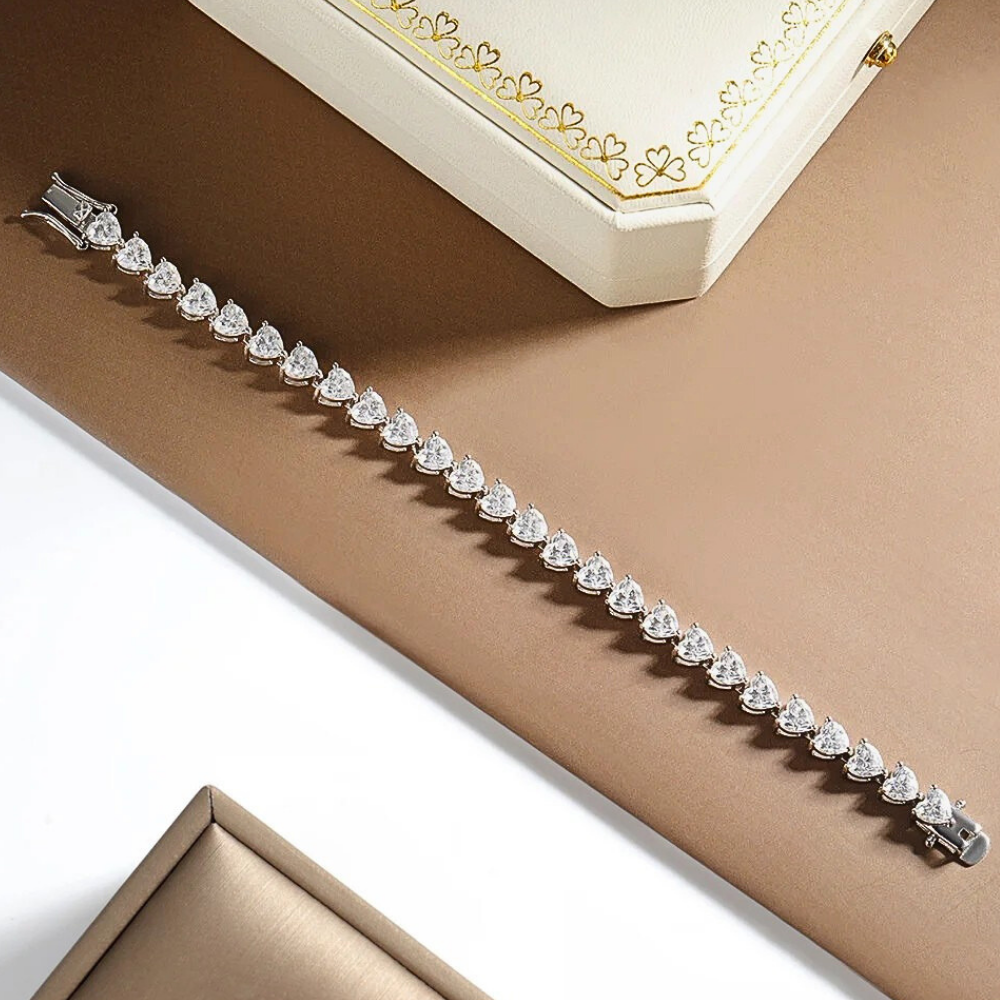 Bracciale Tennis con Moissaniti Taglio Cuore