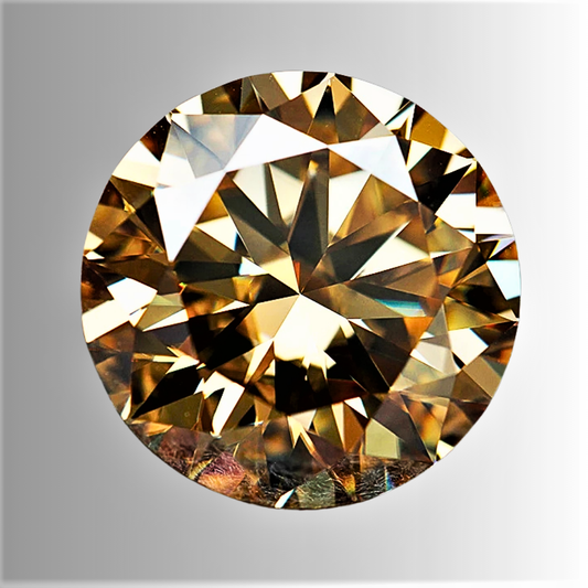 Moissanite Champagne Taglio Brillante Certificata