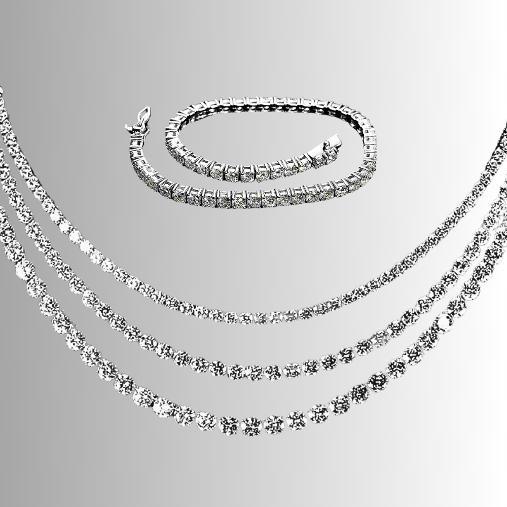 Bracciale e Collana Tennis con Moissaniti da 3/4/5 mm
