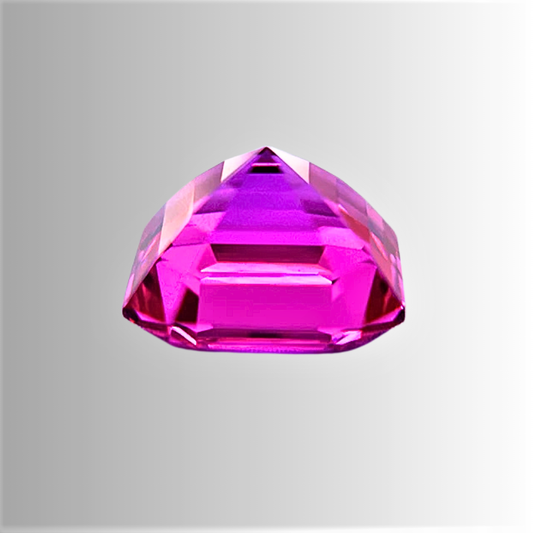 Zaffiro Rosa Intenso Lab Grown Taglio Asscher Certificato