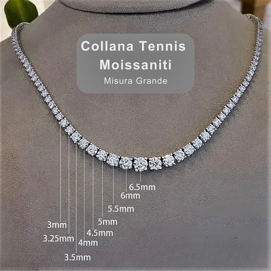 Collana Tennis a Scalare con Moissanite D Color: Fascino Discreto, Lusso Inconfondibile