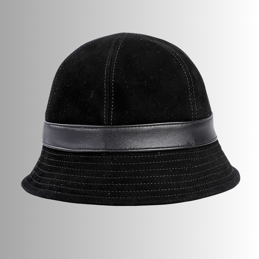 Cappello in Pelle Scamosciata d'Agnello