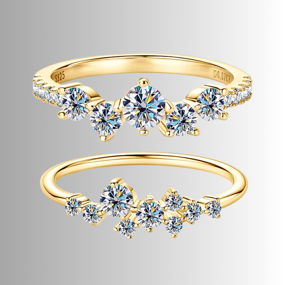 Fedina a  Pietre Sfalsate con Moissanite