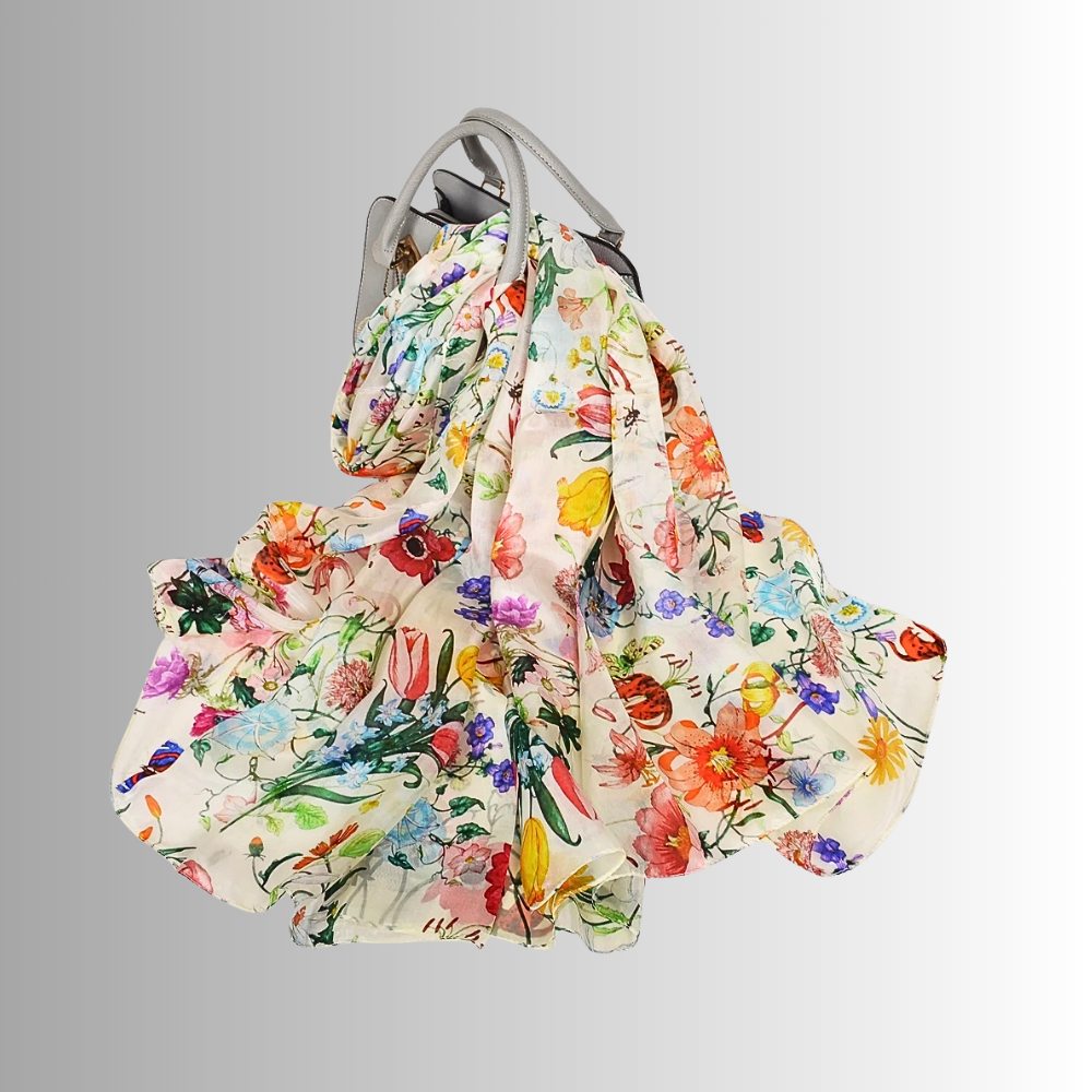 Foulard in Seta di Gelso con Stampe Floreali