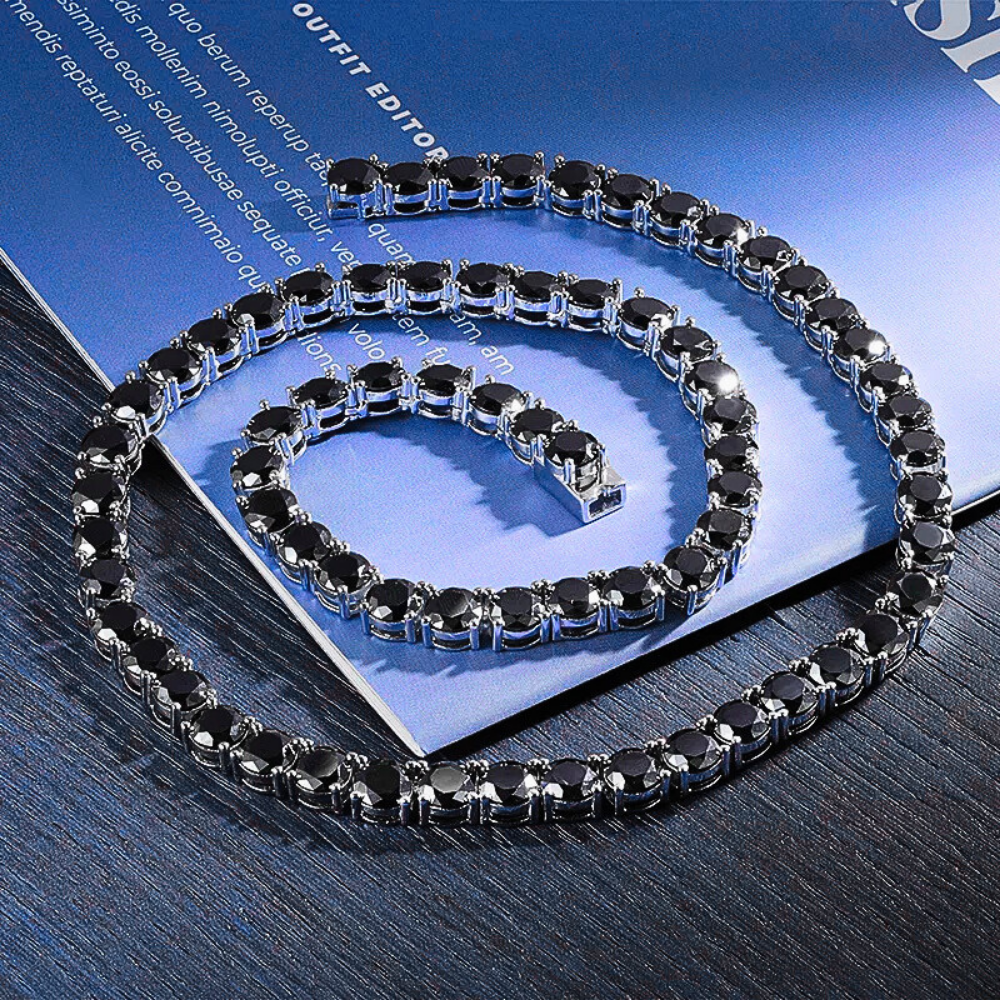 Collana Tennis con Moissaniti Nere