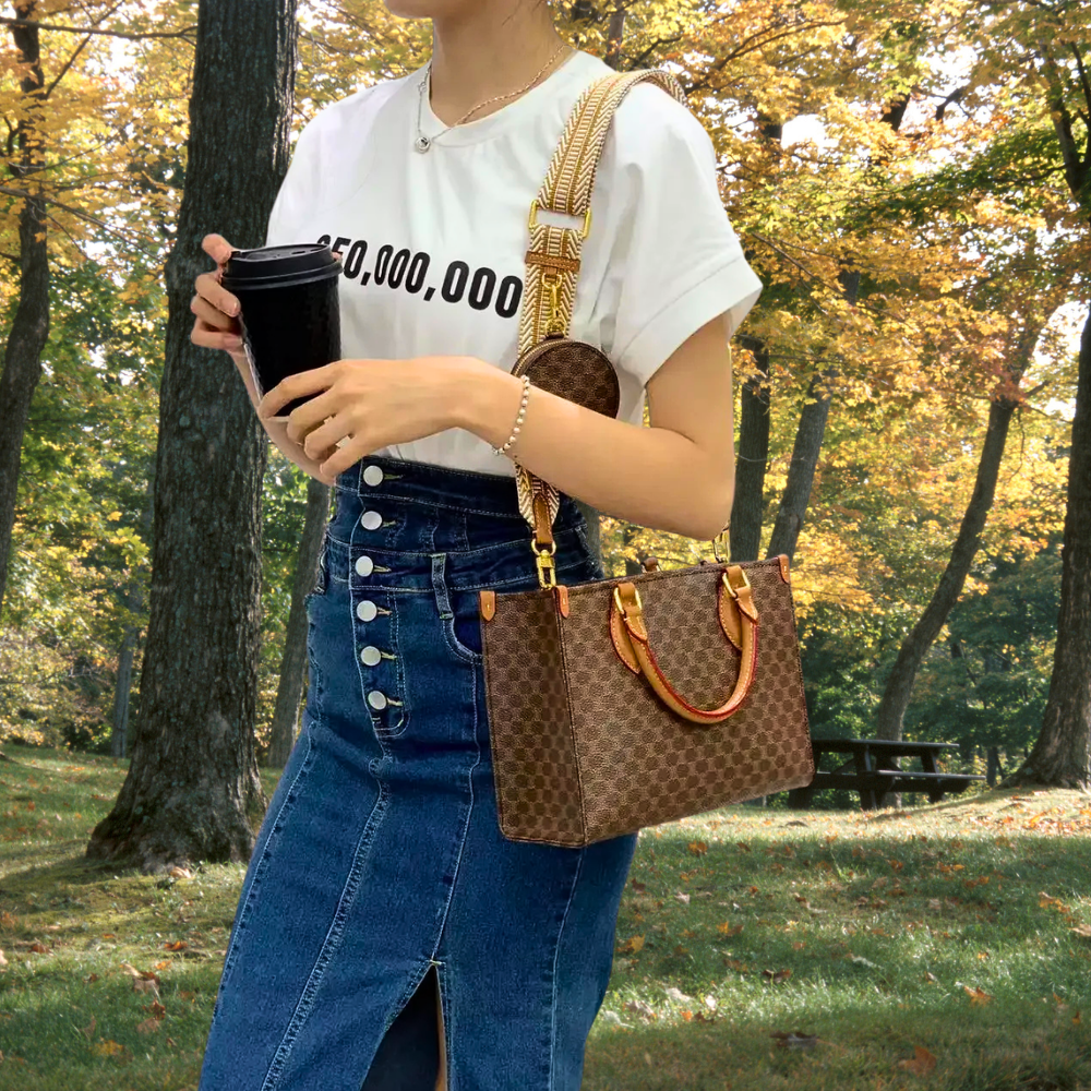 Borsa Tote in Fiore di Vitellino