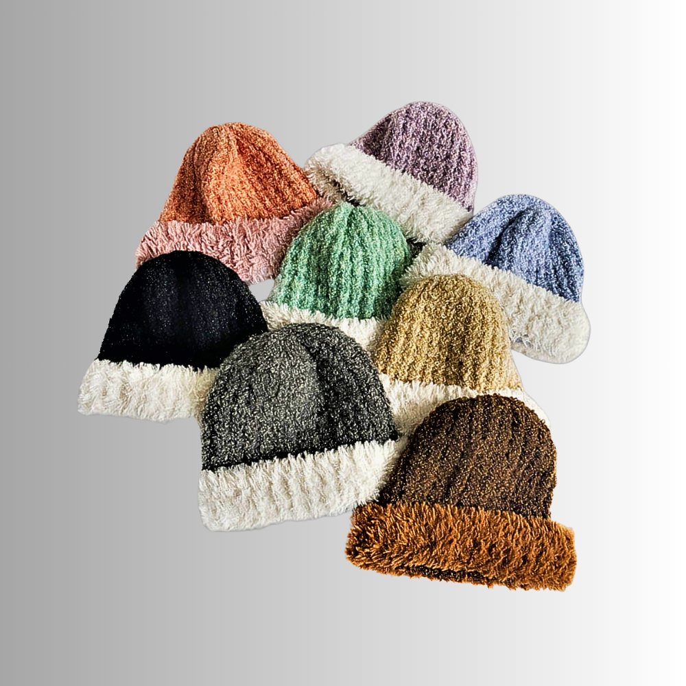 Gorro de mezcla de lana de dos tonos Elegancia y comodidad para un invierno cálido