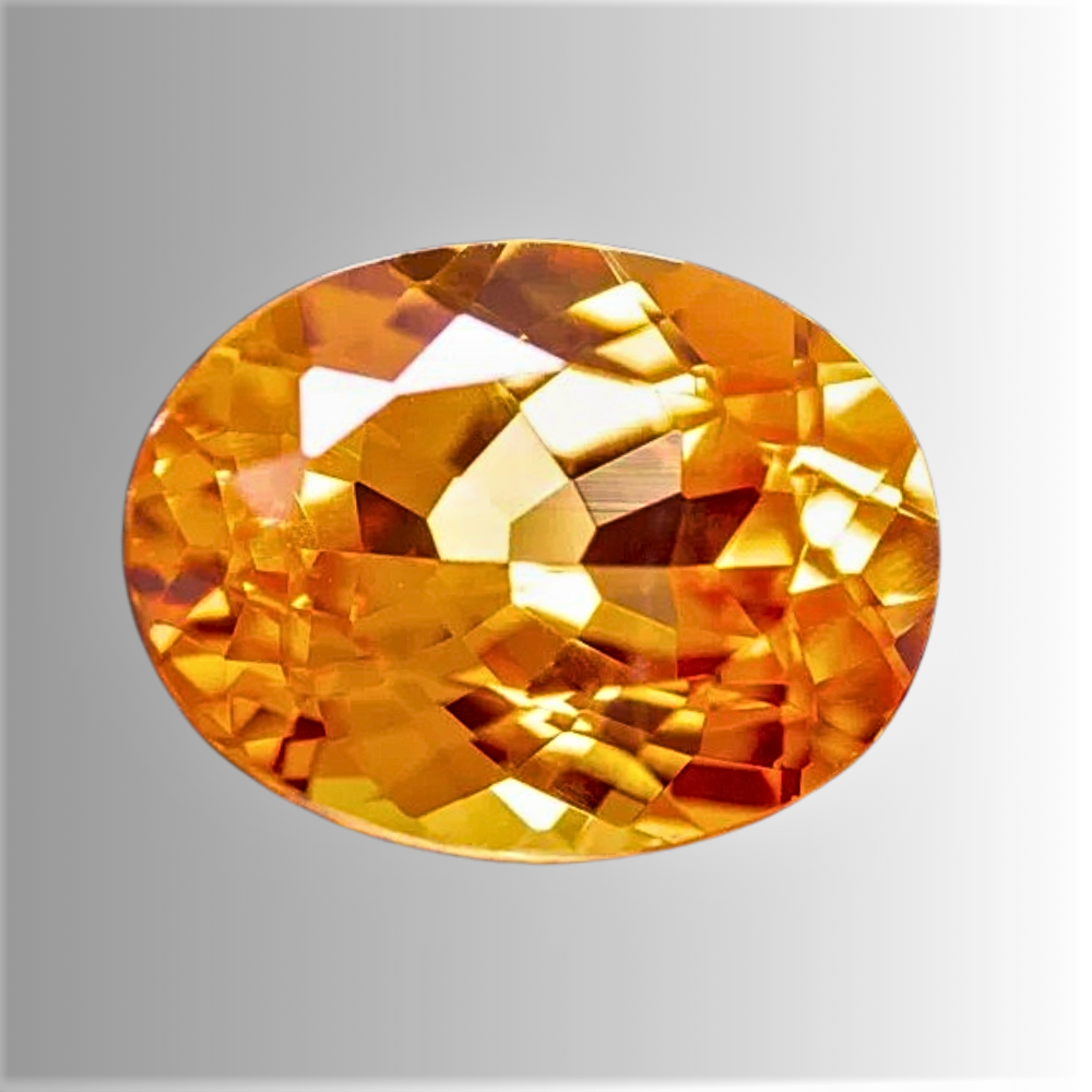 Zaffiro Arancio Lab Grown Taglio Ovale Certificato