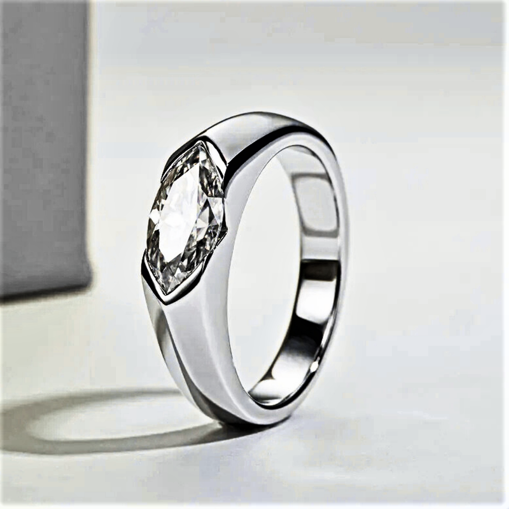 Fede con Moissanite di ct 1,00 Taglio Marquise
