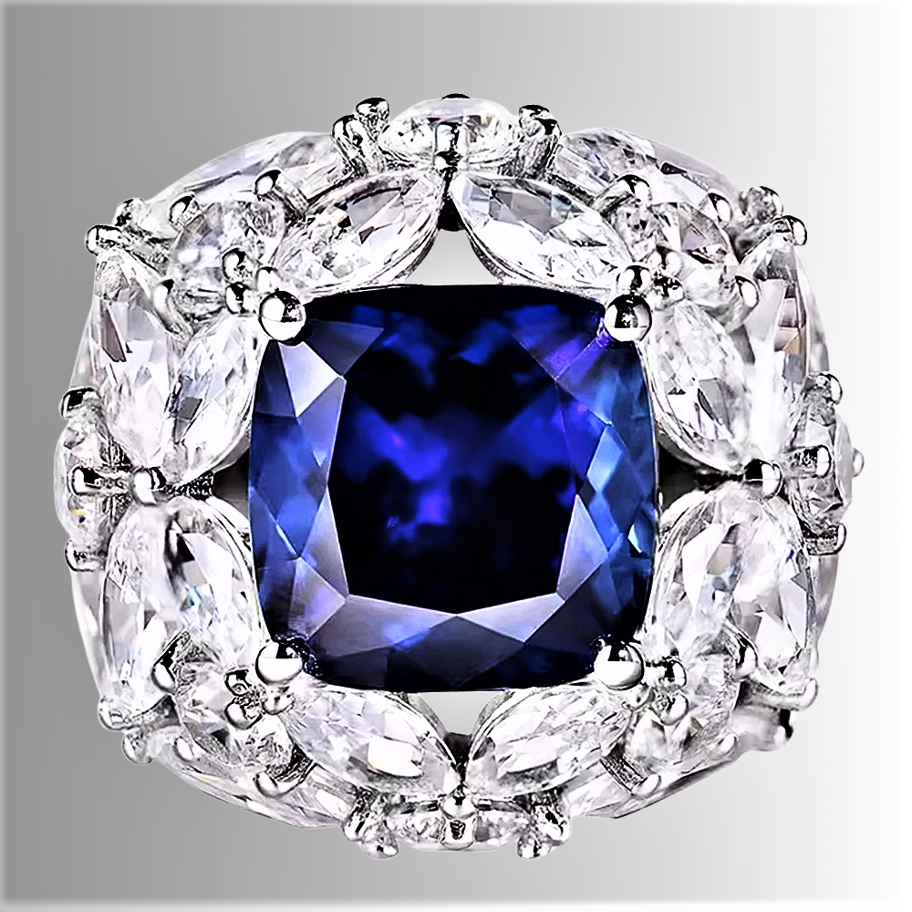Fascino Supremo – Anello con Zaffiro Royal Blue e Diamanti Lab Grown