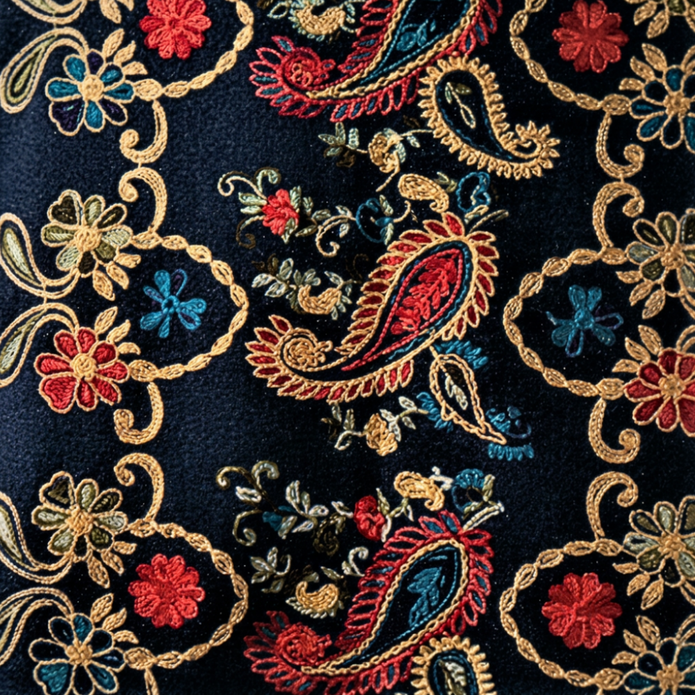 Pure Cashmere Floral Scarf: Artisan Elegance
