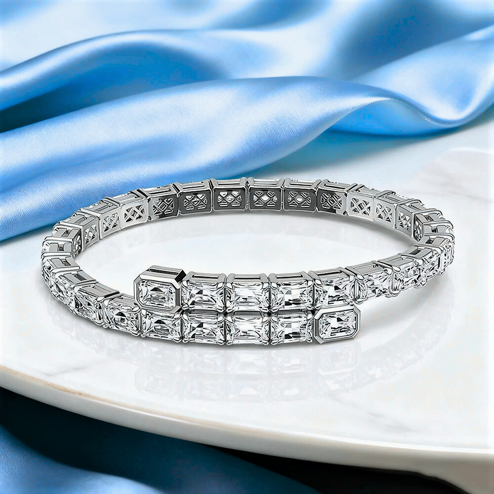 Bracciale Contrariè con Moissaniti Taglio Smeraldo per ct 27,20