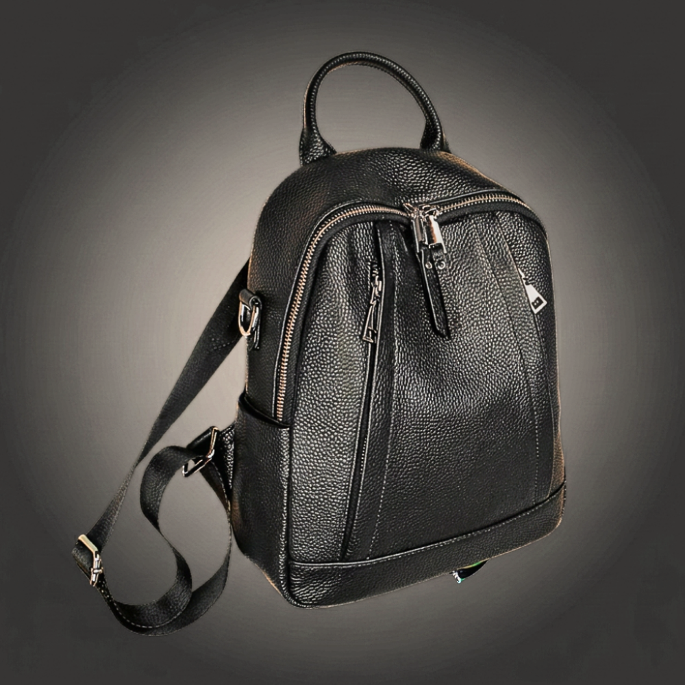 Mochila de piel de becerro negra Suavidad y elegancia