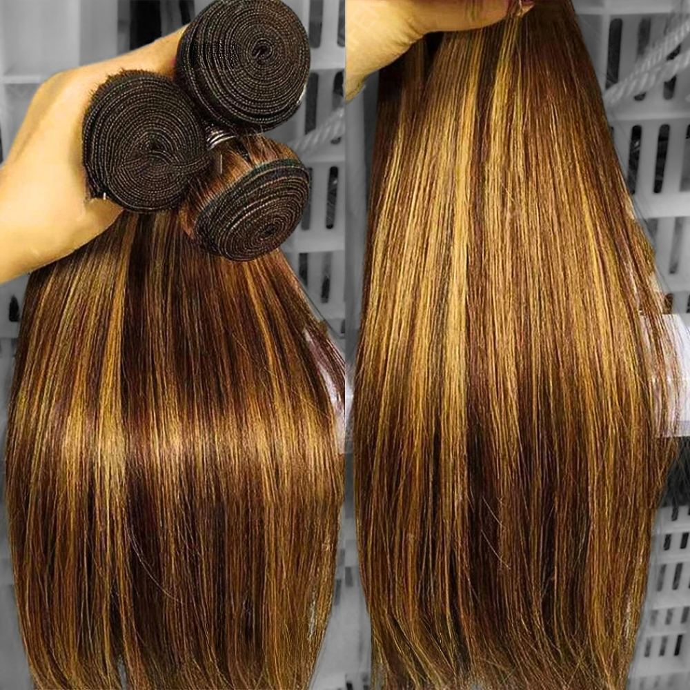 Extensions di Capelli Veri Castani con Meches