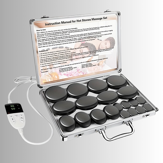 Set Professionale di Pietre in Basalto con Valigetta Riscaldante