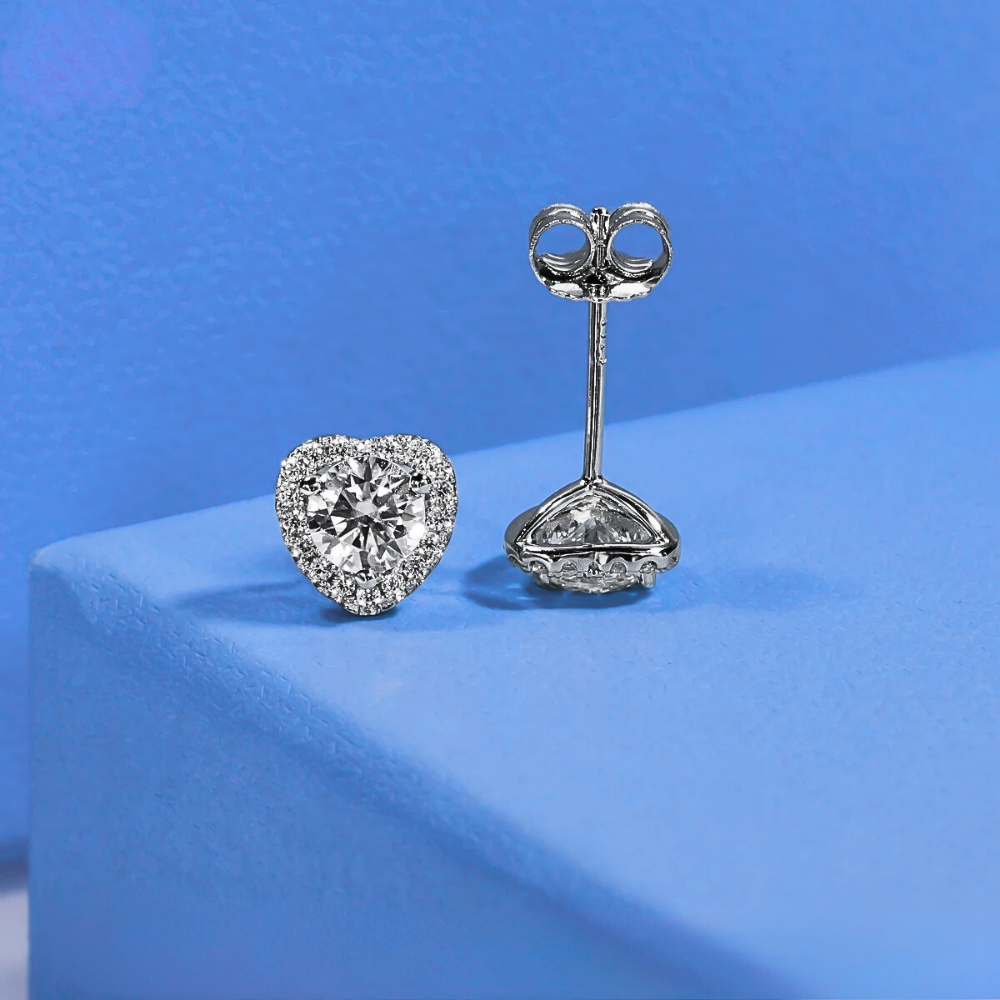 Orecchini a Cuore con Moissaniti