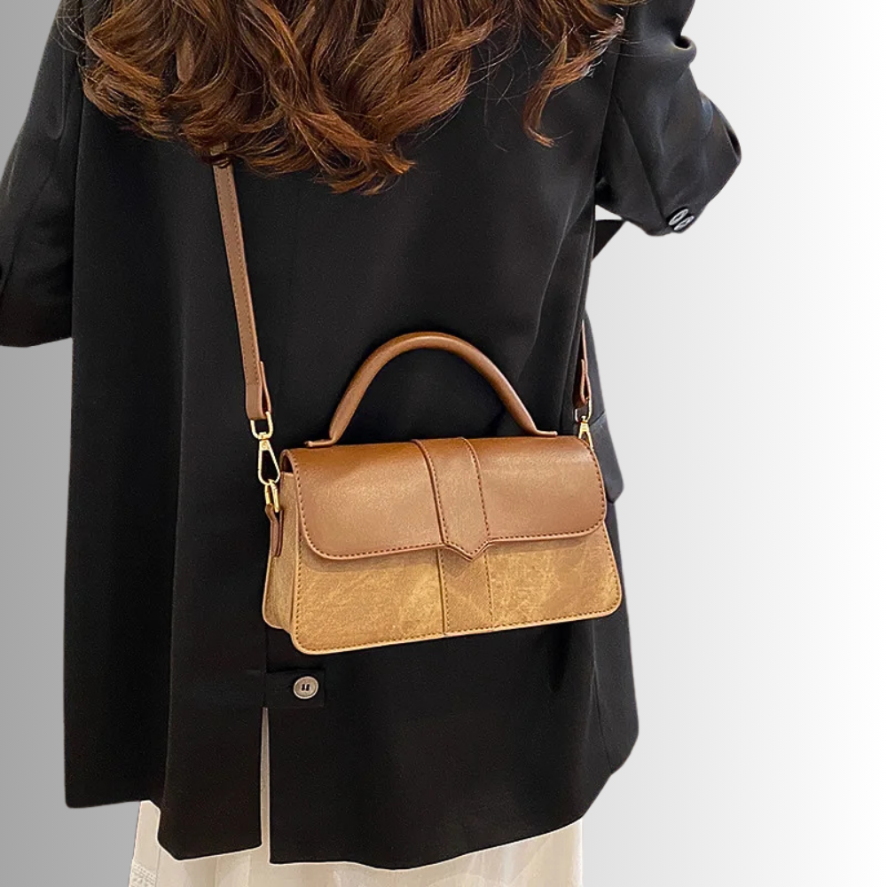 Mini Borsa a Due Tonalità in Similpelle