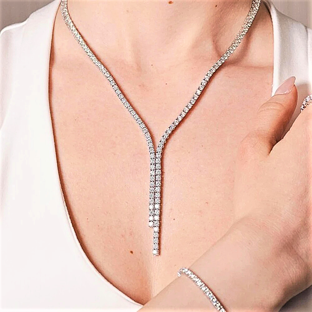 Collana Tennis Pendente con Moissaniti