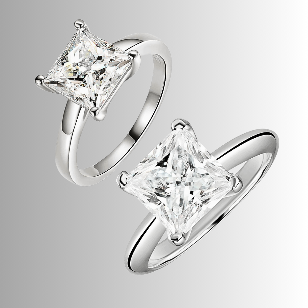 Solitario con Moissanite Taglio Princess