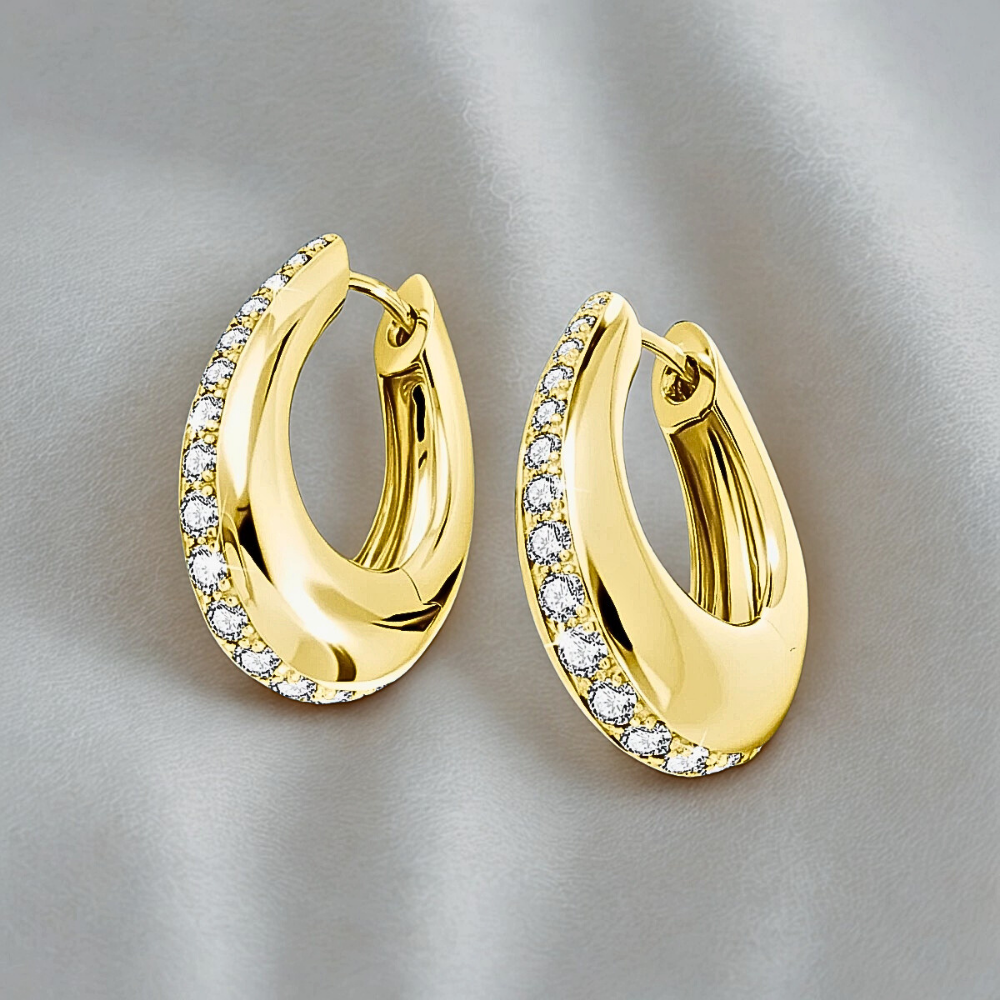 Orecchini a Goccia con Striscia di Moissaniti